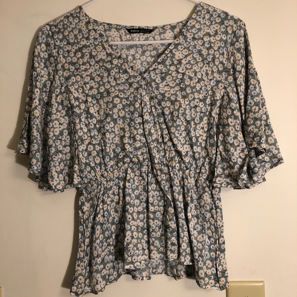Sage Green Floral Top